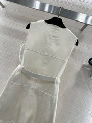 Printed Belt Vest Dress
