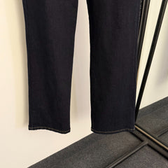 High-waisted straight-leg jeans