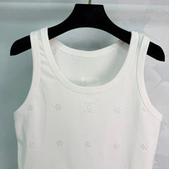 White openwork vest