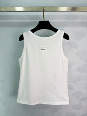 White openwork vest