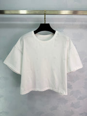 White embroidered T-shirt
