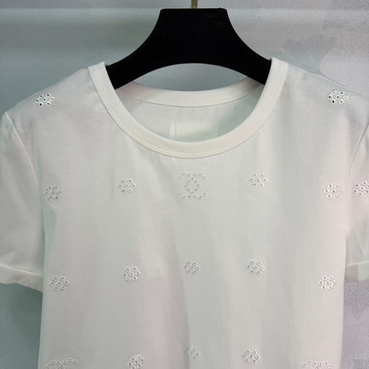 White embroidered T-shirt