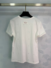 White embroidered T-shirt