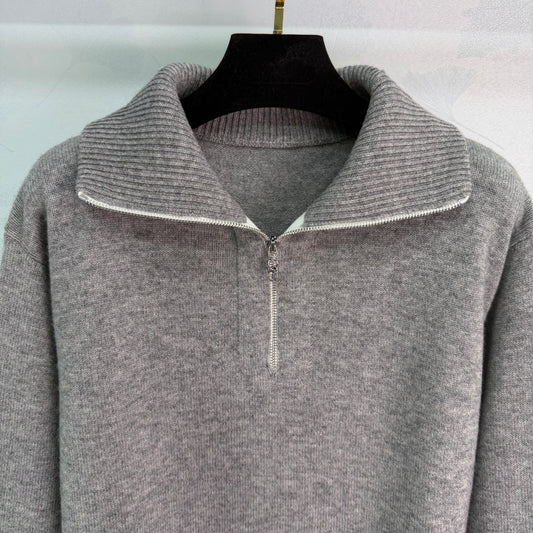 Half-zip collar knit sweater