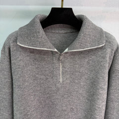 Half-zip collar knit sweater