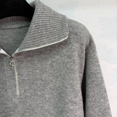 Half-zip collar knit sweater
