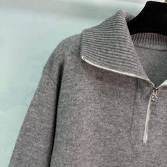 Half-zip collar knit sweater