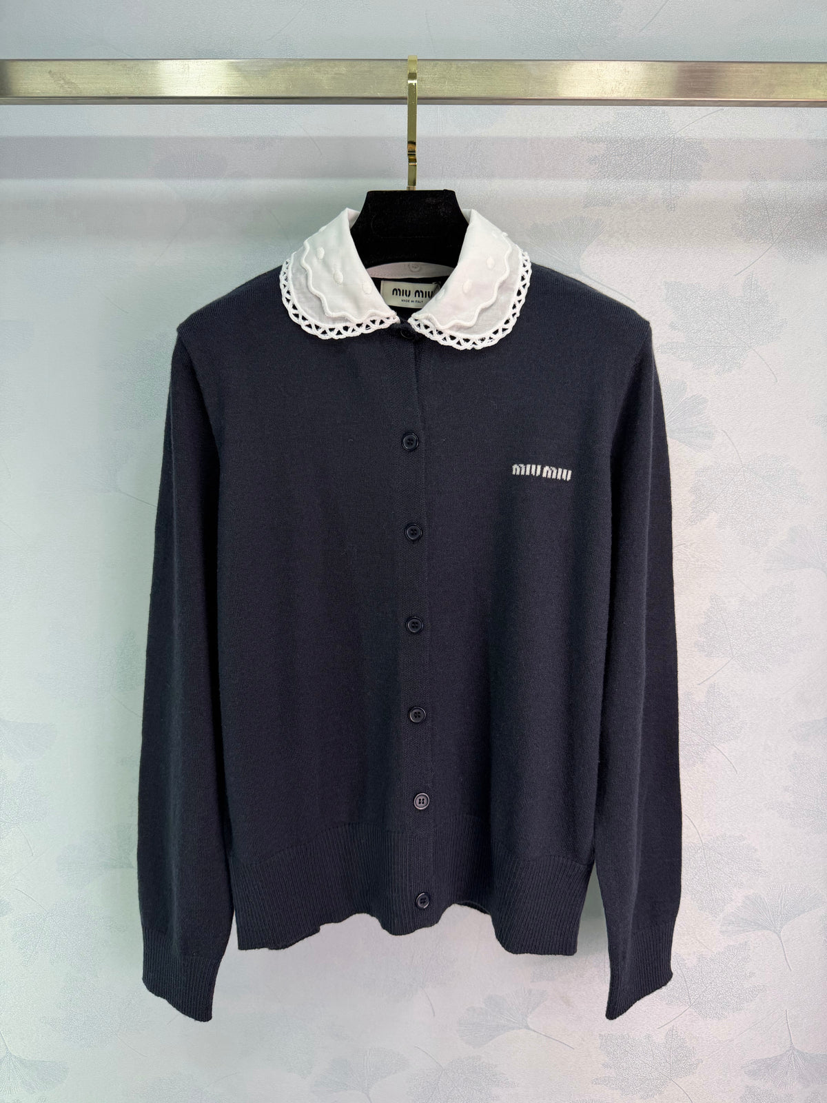 Peter Pan Collar Knit Long-Sleeve Cardigan