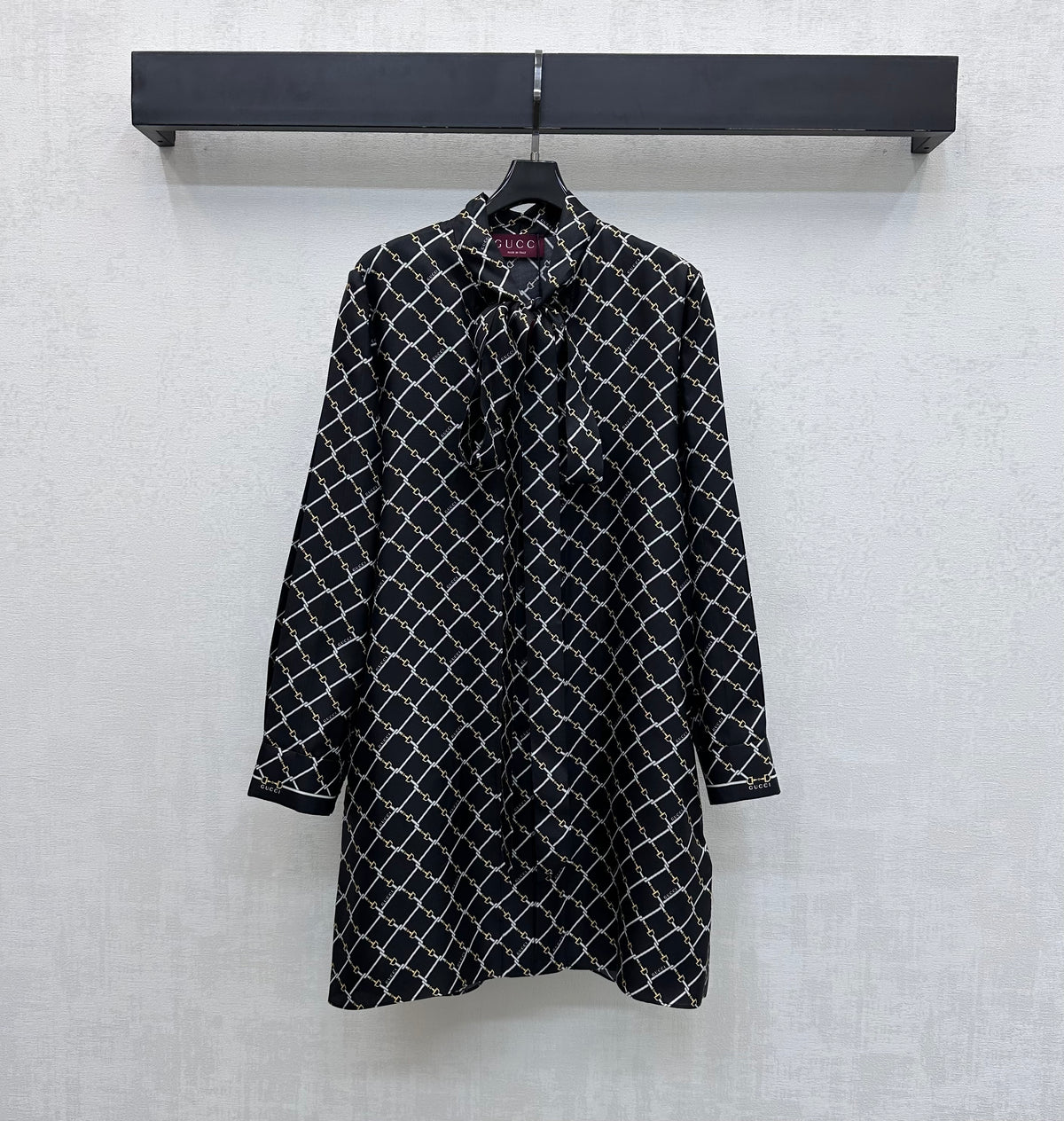 Ribbon-front shirt dress