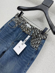 Classic print straight-leg jeans