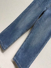 Classic print straight-leg jeans