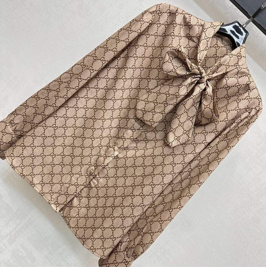 Tie-front Print Shirt