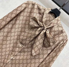 Tie-front Print Shirt
