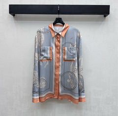 Silk Printed Long-Sleeve Shirt