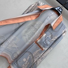 Silk Printed Long-Sleeve Shirt