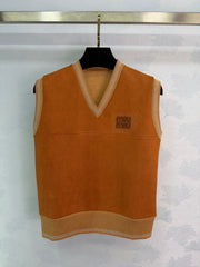 Suede V-neck Vest