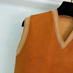 Suede V-neck Vest