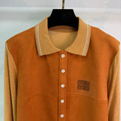 Suede Collar Cardigan
