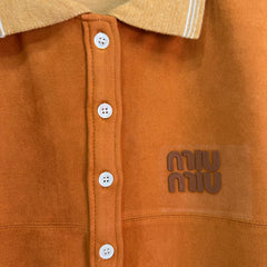 Suede Collar Cardigan
