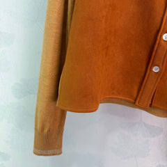 Suede Collar Cardigan