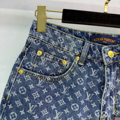 Monogram Jacquard Denim Shorts