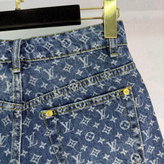 Monogram Jacquard Denim Shorts