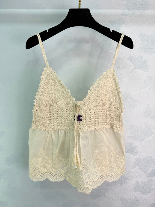 Hand-crocheted patchwork camisole