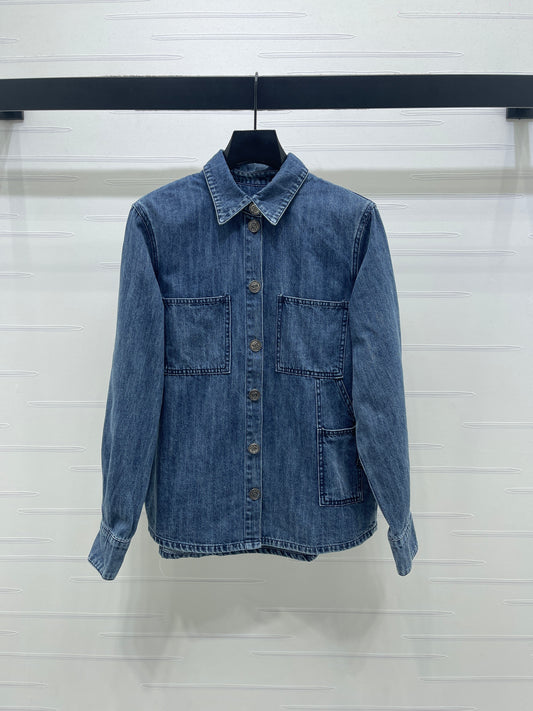 Collared Denim Shirt Jacket