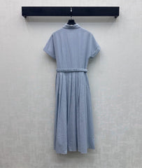 Striped Short-Sleeve Dress