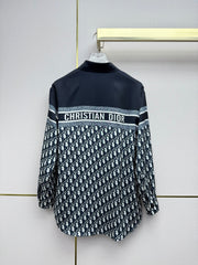 Printed color-blocked shirt