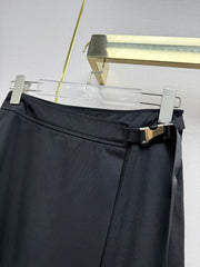 Side-button midi skirt