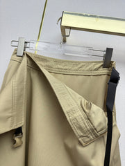 Side-button midi skirt