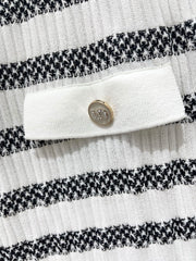 Striped, fitted, waist-cinching short pencil skirt