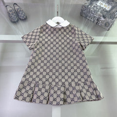 Lace-trimmed collar dress