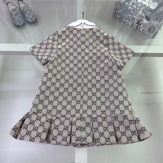 Lace-trimmed collar dress