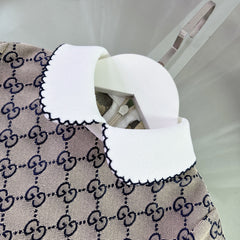 Lace-trimmed collar dress