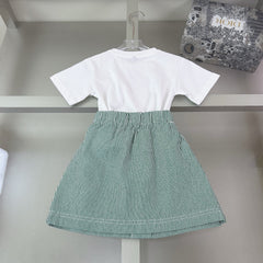 Classic embroidered midi skirt + casual T-shirt