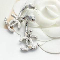 Pearl and rhinestone hook earrings