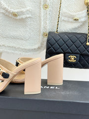 Chain-link chunky-heeled sandals