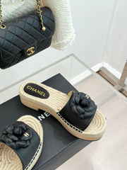 New Spring/Summer Hemp Rope Platform Slippers