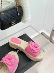 New Spring/Summer Hemp Rope Platform Slippers