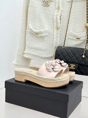 New Spring/Summer Hemp Rope Platform Slippers