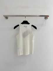 Lace-trimmed halter top