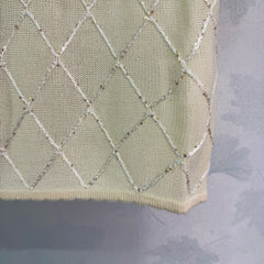 Diamond Pattern Knit Short-Sleeve Top