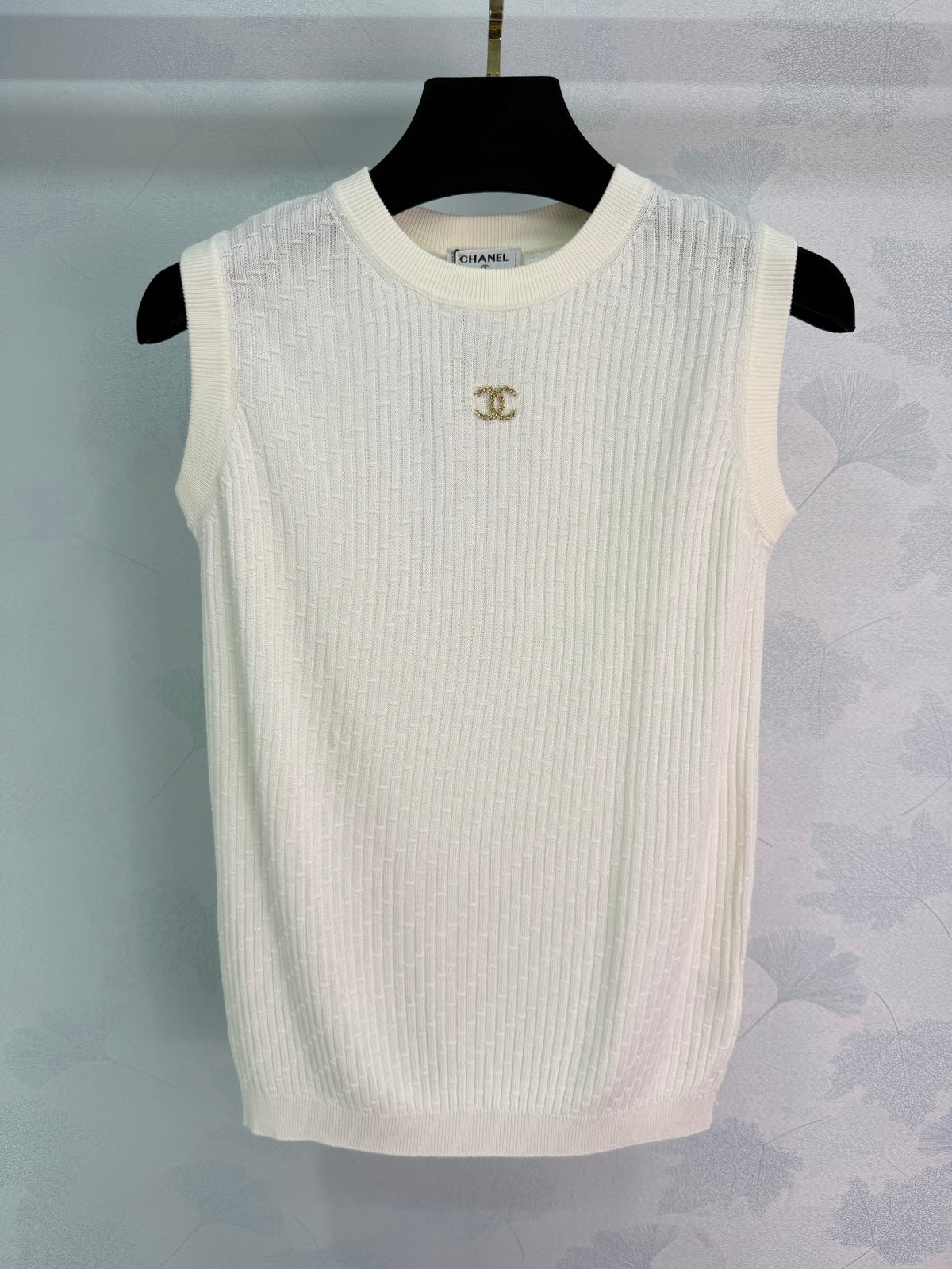 Vertical striped knit vest