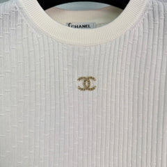 Vertical striped knit vest