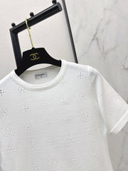 Hollow-out short-sleeved t-shirt