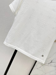 Hollow-out short-sleeved t-shirt