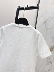 Hollow-out short-sleeved t-shirt