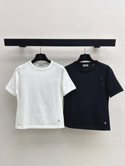 Hollow-out short-sleeved t-shirt